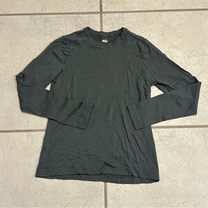 REI Co-Op Shirt Kids Sz L 14/16 Base Layer Long Sleeve 100% Merino Wool Gray